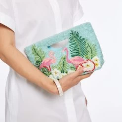 Flamingo Beaded Clutch | 1 -Grocery Store flamingo beaded clutch 2 c