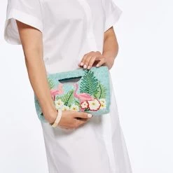 Flamingo Beaded Clutch | 1 -Grocery Store flamingo beaded clutch c 1