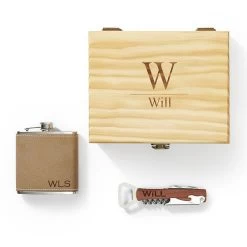 Flask And Wine Opener Gift Set | 2 -Grocery Store flask and wine opener gift set 2 c