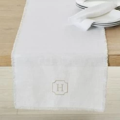 Fringe Cotton Linen Table Runner | 1 -Grocery Store fringe cotton linen table runner c 4