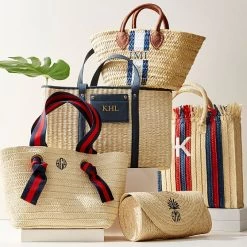 Palermo Straw Beach Tote | 2 -Grocery Store fringe top tote c