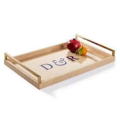 Gold Handle Raffia Tray | 2 -Grocery Store gold handle raffia tray c 3