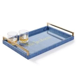 Gold Handle Raffia Tray | 2 -Grocery Store gold handle raffia tray c 5
