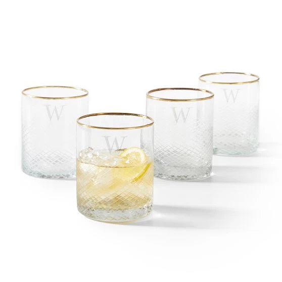 Gold Rim Rocks Glasses, Set Of 4 | 1 4 Gold Rim Rocks Glasses, Set Of 4 | 1 - Image 2