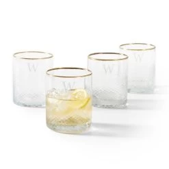 Gold Rim Rocks Glasses, Set Of 4 | 1