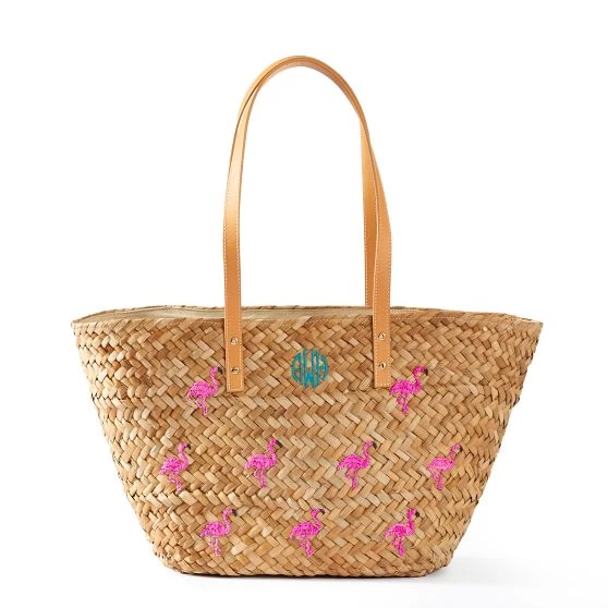 Hand Embroidered Palm Leaf Tote | 3 4 Hand Embroidered Palm Leaf Tote | 3 - Image 2
