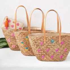 Hand Embroidered Palm Leaf Tote | 3