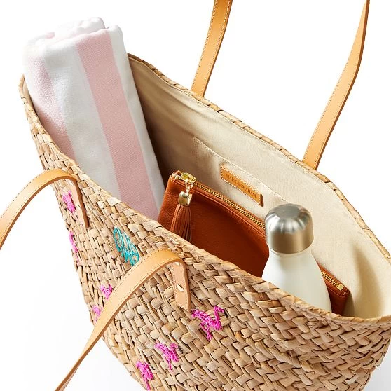 Hand Embroidered Palm Leaf Tote | 3 8 Hand Embroidered Palm Leaf Tote | 3 - Image 6