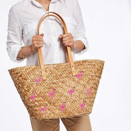 Hand Embroidered Palm Leaf Tote | 3 10 Hand Embroidered Palm Leaf Tote | 3 - Image 8