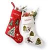 Hand Embroidered Wool Stocking | 2 1 Hand Embroidered Wool Stocking | 2 -Grocery Store hand embroidered wool stocking c
