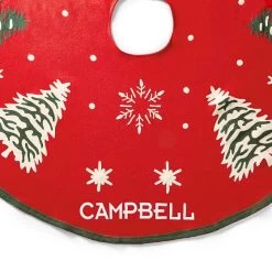 Hand Embroidered Wool Tree Skirt | 1 -Grocery Store hand embroidered wool tree skirt c 1