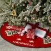 Hand Embroidered Wool Tree Skirt | 1 -Grocery Store hand embroidered wool tree skirt c