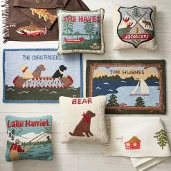 Hand Hooked Rug | 8 -Grocery Store hand hooked pillows c