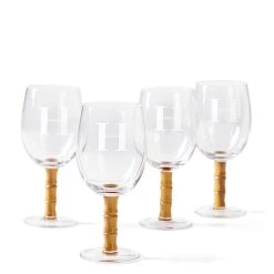 Hand Painted Bamboo Wine Glasses, Set Of 4 | 1 -Grocery Store hand painted bamboo wine glasses set of 4 c 2