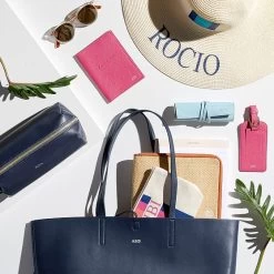 Leather Passport Case | 8 -Grocery Store hand painted floppy straw hat c 2