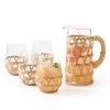 Hand-Woven Cane Stemless Wine Glasses | 2 -Grocery Store hand woven cane stemless wine glasses c