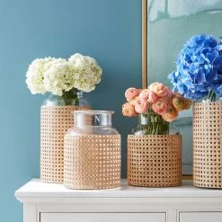 Handcrafted Cane Vase, Set Of 2 | 1