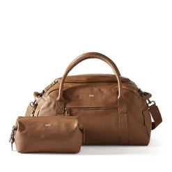 Harvey Leather Overnighter And Travel Pouch Set | 3 -Grocery Store harvey leather overnighter and travel pouch set 1 c