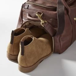 Harvey Leather Overnighter And Travel Pouch Set | 3 -Grocery Store harvey leather overnighter c