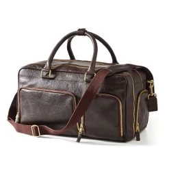 Harvey Leather Zipper Overnighter And Travel Pouch Set | 1 -Grocery Store harvey leather zipper overnighter and travel pouch set c 2