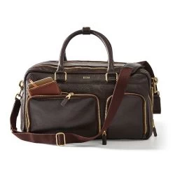 Harvey Leather Zipper Overnighter And Travel Pouch Set | 1 -Grocery Store harvey leather zipper overnighter c 1