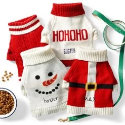 Santa Knit Dog Sweater | 5 -Grocery Store ho ho ho holiday knit dog sweater 1 c 2