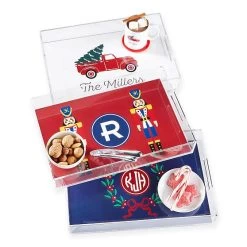 Holiday Patterned Lucite Tray | 6 -Grocery Store holiday patterned lucite tray 1 c