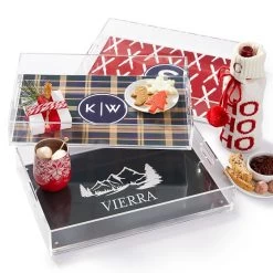 Holiday Patterned Lucite Tray | 6 -Grocery Store holiday patterned lucite tray c 3