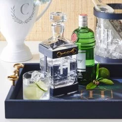 Horsebit Leather And Glass Decanter | 1