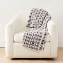 Houndstooth Plaid Throw Blanket | 2