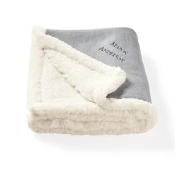 Knit And Sherpa Stroller Blanket | 3 -Grocery Store img11c 42