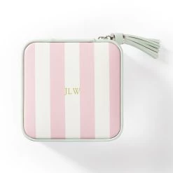 Small Cabana Stripe Travel Jewelry Case, Foil Debossed | 4 -Grocery Store img12c 45
