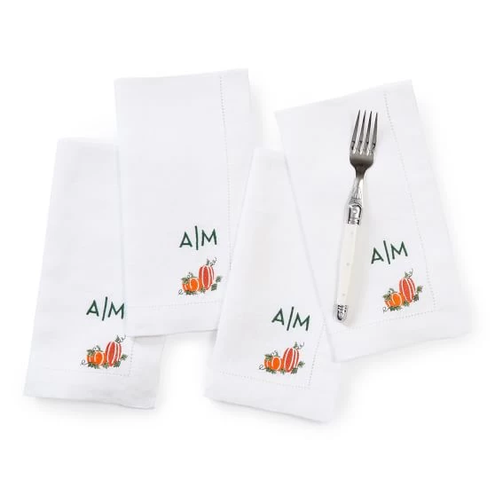 Fall Embroidered Linen Dinner Napkins, Set Of 4 | 1 7 Fall Embroidered Linen Dinner Napkins, Set Of 4 | 1 - Image 5