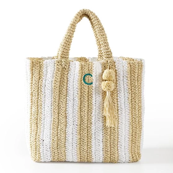 Cabana Stripe Straw Beach Tote | 3 15 Cabana Stripe Straw Beach Tote | 3 - Image 13