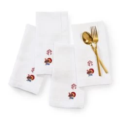 Fall Embroidered Linen Dinner Napkins, Set Of 4 | 1 11 Fall Embroidered Linen Dinner Napkins, Set Of 4 | 1 -Grocery Store img14c 34