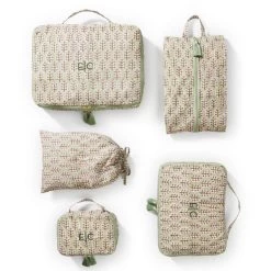 5 Piece Block Print Packing Cube Set | 3 -Grocery Store img1c 16