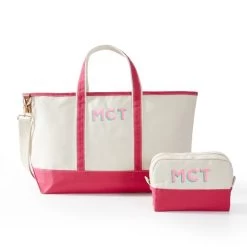 Embroidered Canvas Overnighter And Pouch Gift Set | 4 -Grocery Store img23c 26