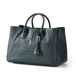Elisabetta Croc Embossed Handbag | 3 -Grocery Store img23c 3