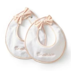 Terry Baby Bibs With Bow, Set Of 2 | 1 -Grocery Store img23c 46