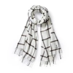 Italian Windowpane Blanket Scarf | 2 -Grocery Store img24c