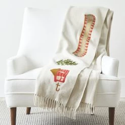 Hand Embroidered Wool Throw | 6 -Grocery Store img25c 30