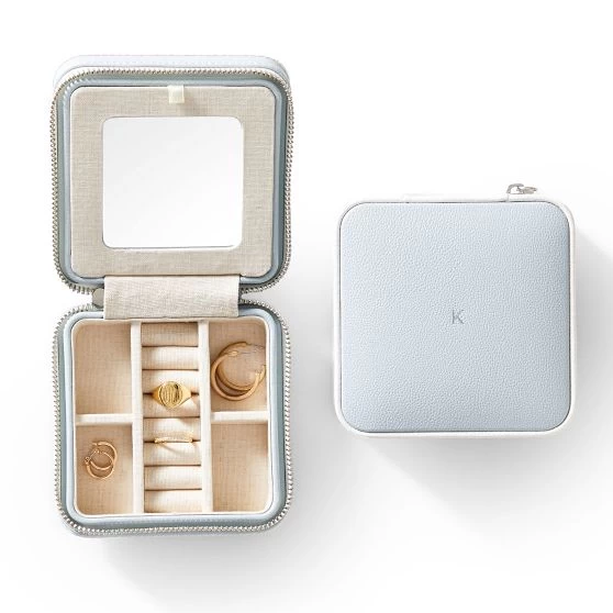 Small Piped Travel Jewelry Case, Foil Debossed | 6 15 Small Piped Travel Jewelry Case, Foil Debossed | 6 - Image 13