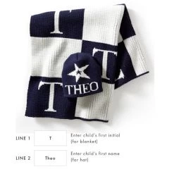 Initial Block Baby Stroller Blanket And Knitted Hat Gift Set | 8 -Grocery Store img2c 44