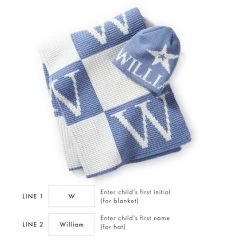 Initial Block Baby Stroller Blanket And Knitted Hat Gift Set | 8 -Grocery Store img2c 45