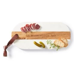 Wood And Marble Large Oval Cheese Board | 2 -Grocery Store img2c 69