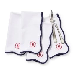 Bordered Scalloped Napkins, Set Of 4 | 3 -Grocery Store img33c 28