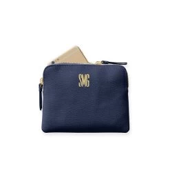 Everyday Italian Leather Mini Zipper Pouch, Foil Debossed | 5 -Grocery Store img36c