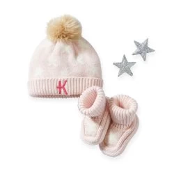 Cotton Cashmere Pom Pom Hat & Bootie Set | 9 -Grocery Store img3c 21