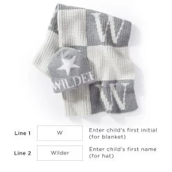 Initial Block Baby Stroller Blanket And Knitted Hat Gift Set | 8 -Grocery Store img3c 36