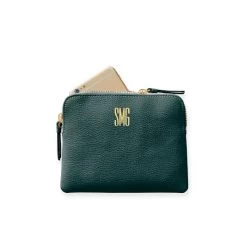 Everyday Italian Leather Mini Zipper Pouch, Foil Debossed | 5 -Grocery Store img40c 3